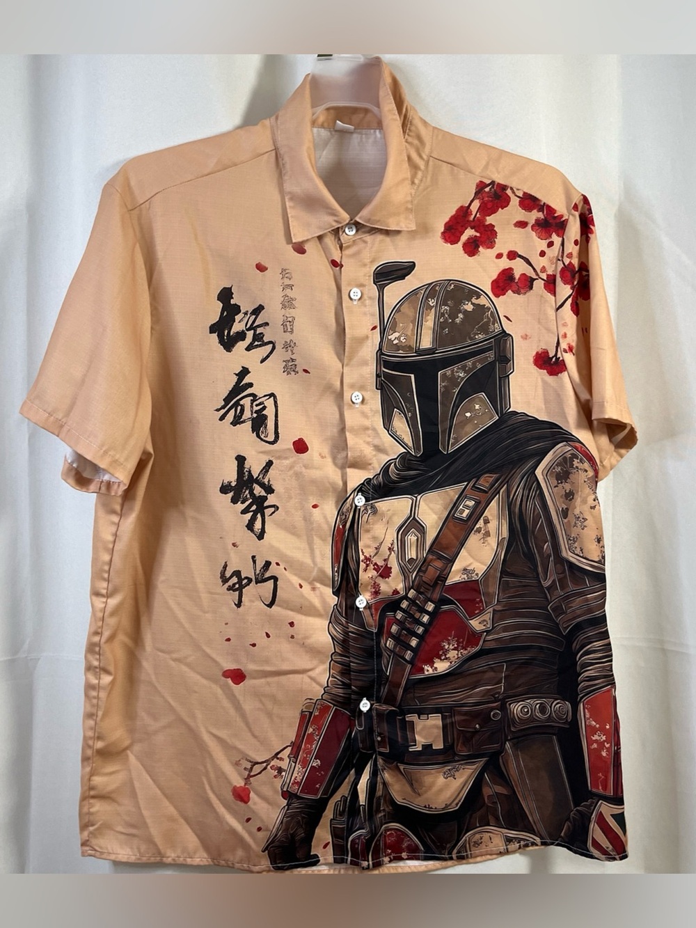 Starwars I'm A Mandalorian Ukiyo E Style Japanese Graphic Hawaiian SL Shirt XL